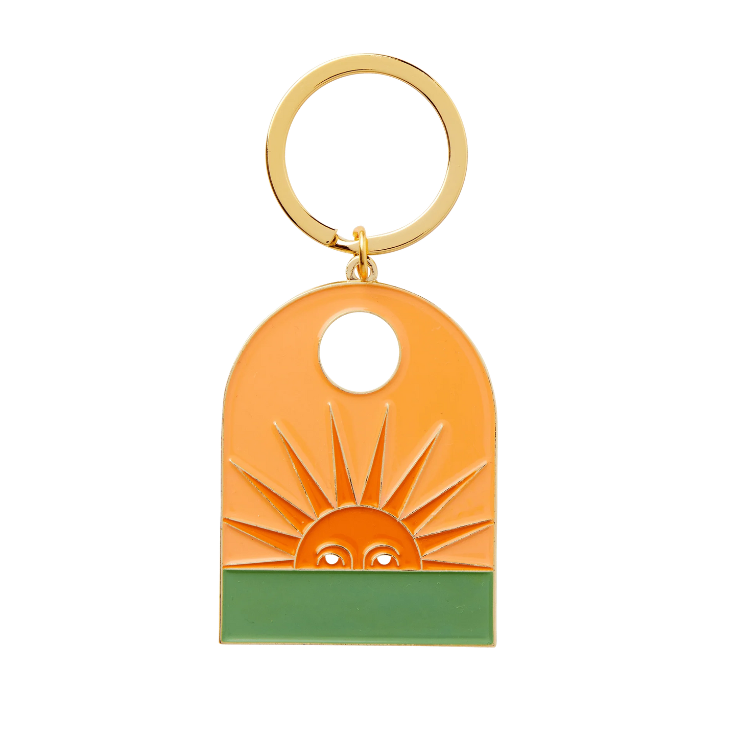 Setting Sun Enamel Keychain