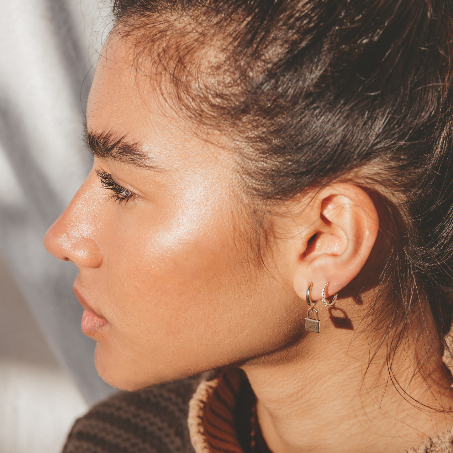 Baby Pave Hoops