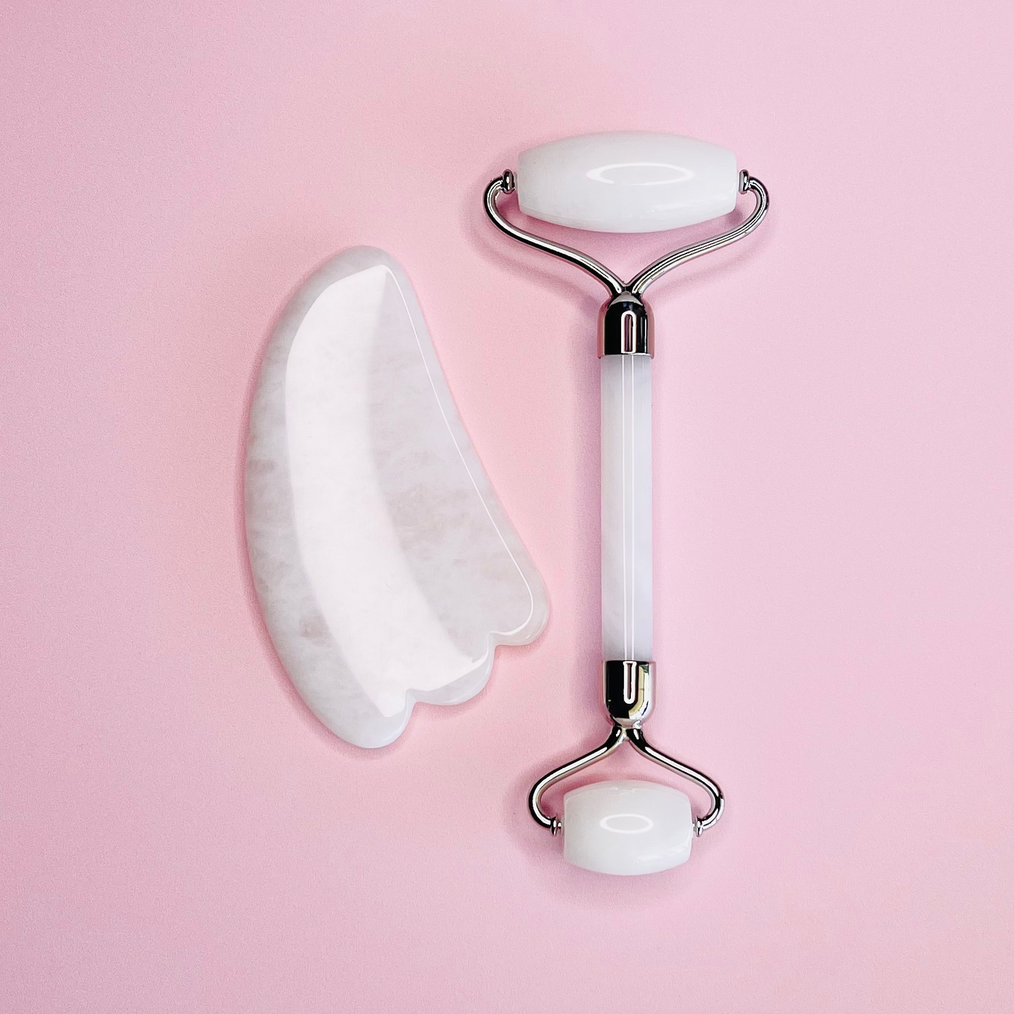 White Jade Roller and Gua Sha Set