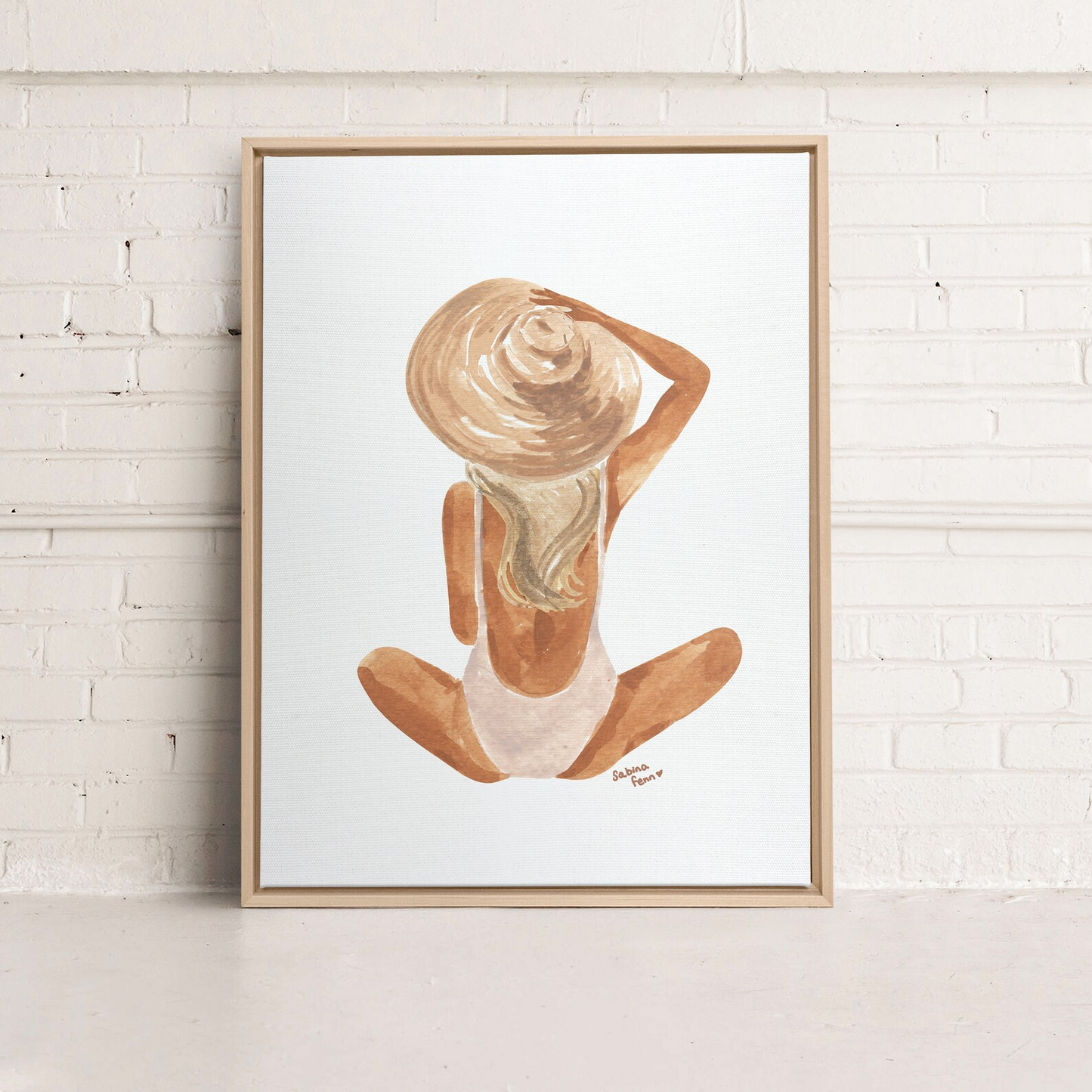 Beach Girl Blonde Art Print 8x10"