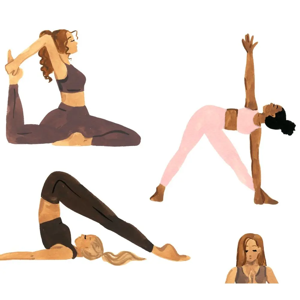 Yoga Girls Art Print 8x10"