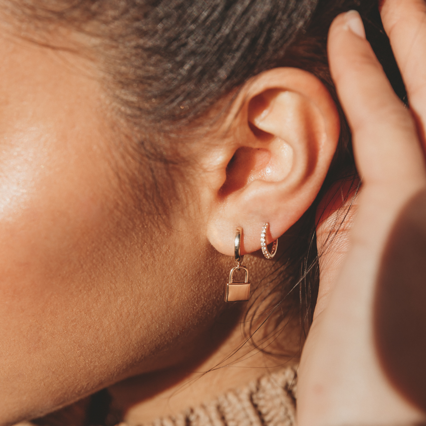 Baby Pave Hoops
