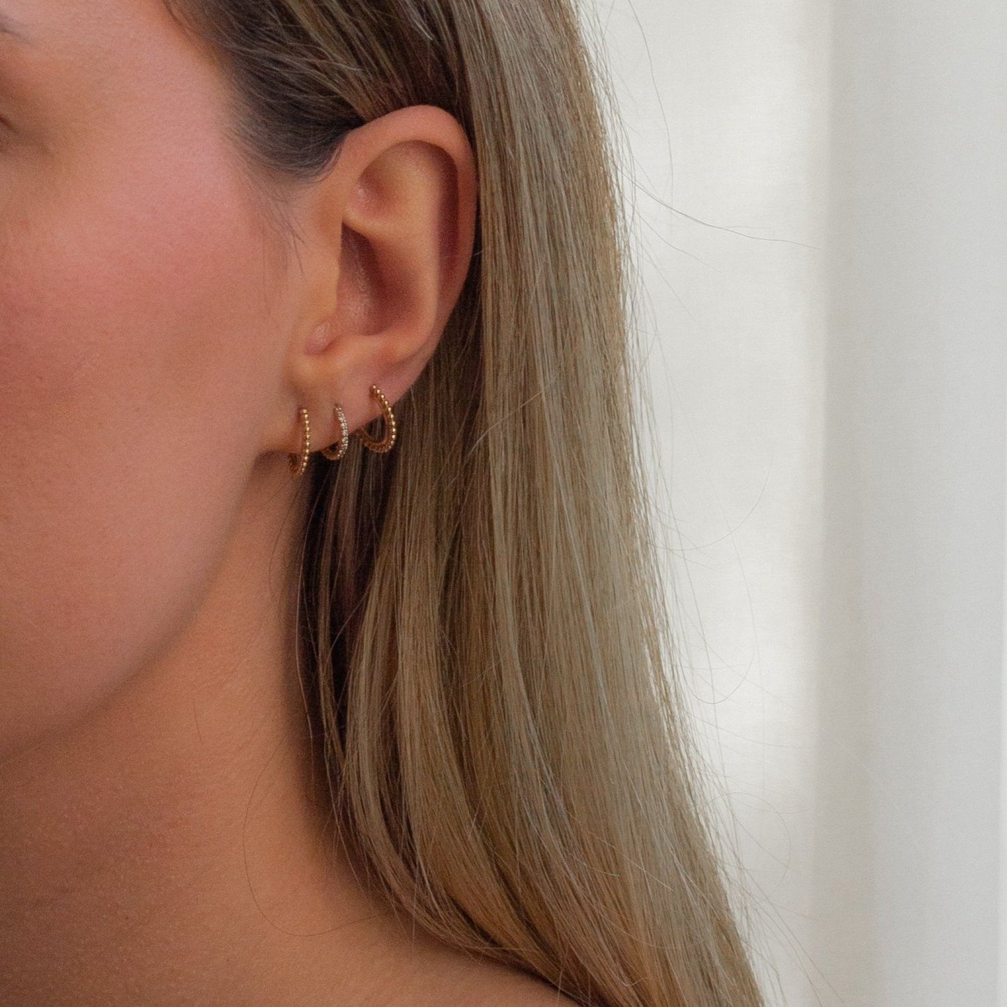 Baby Pave Hoops