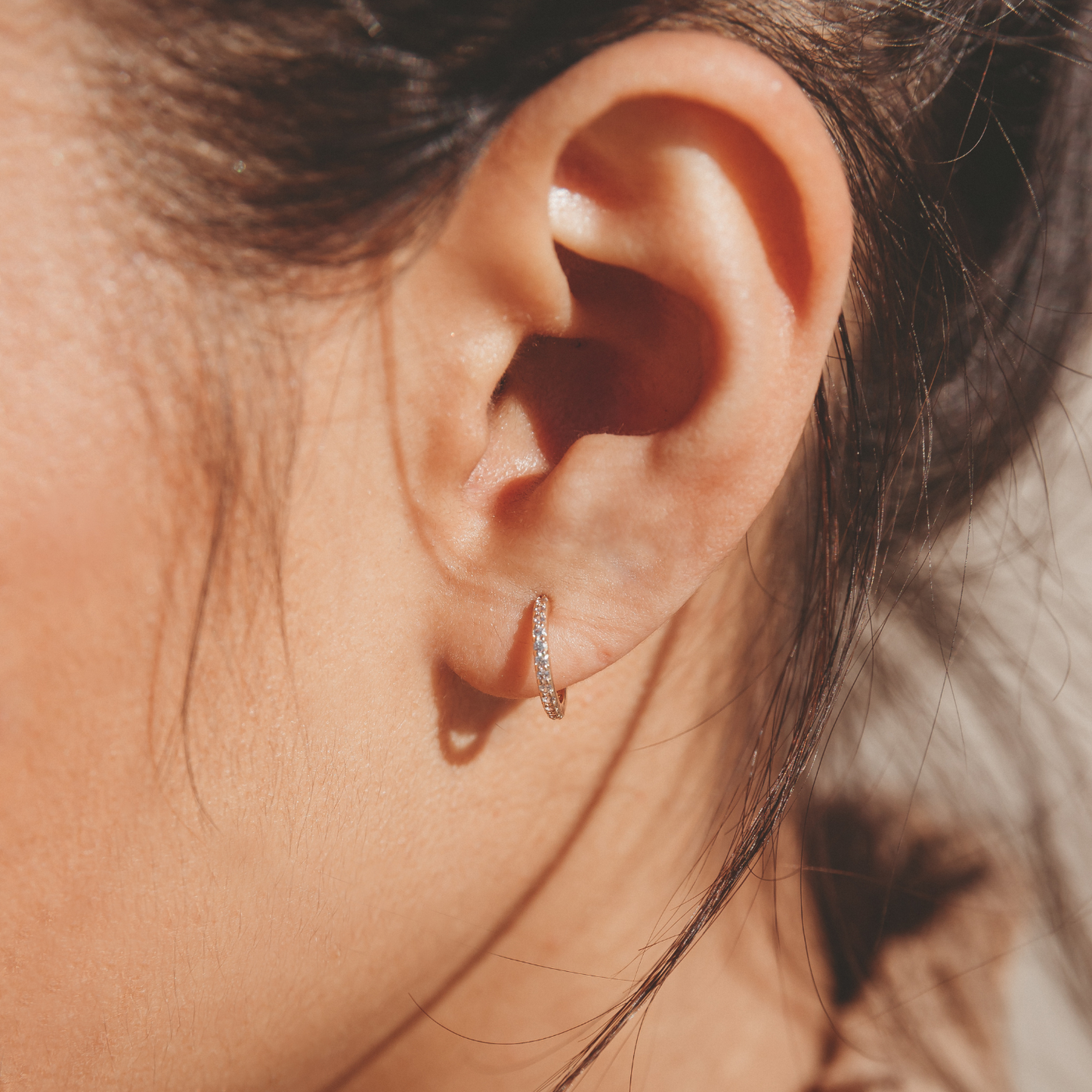 Baby Pave Hoops