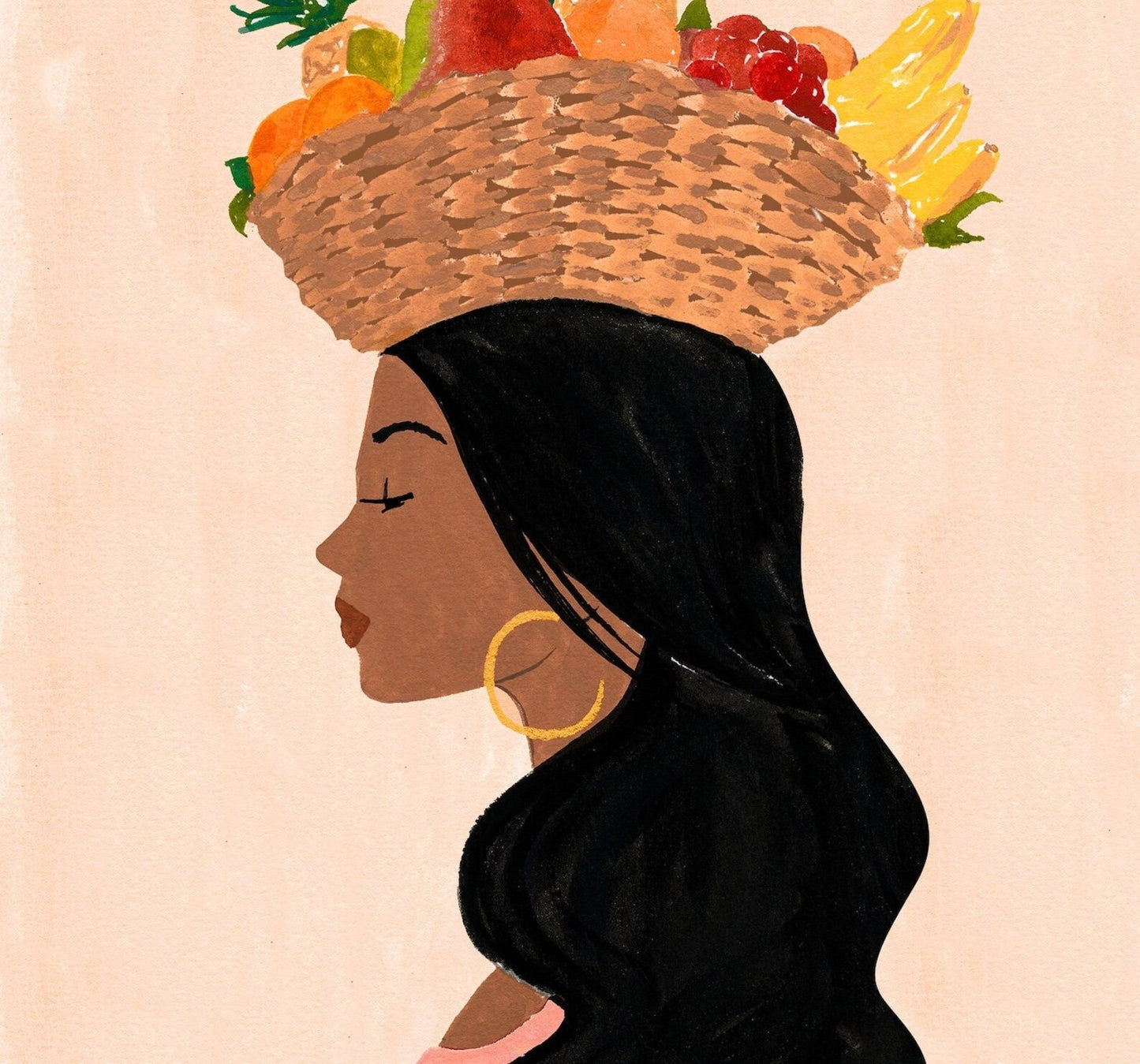 Valentina's Fruit Basket Art Print 8x10"