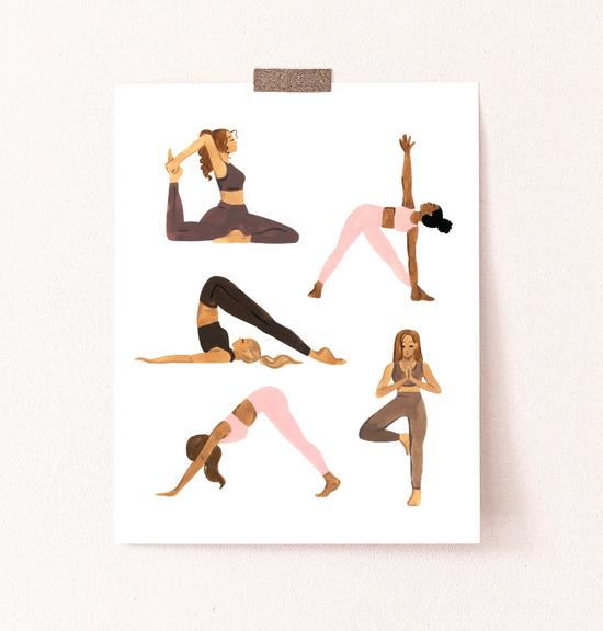 Yoga Girls Art Print 8x10"